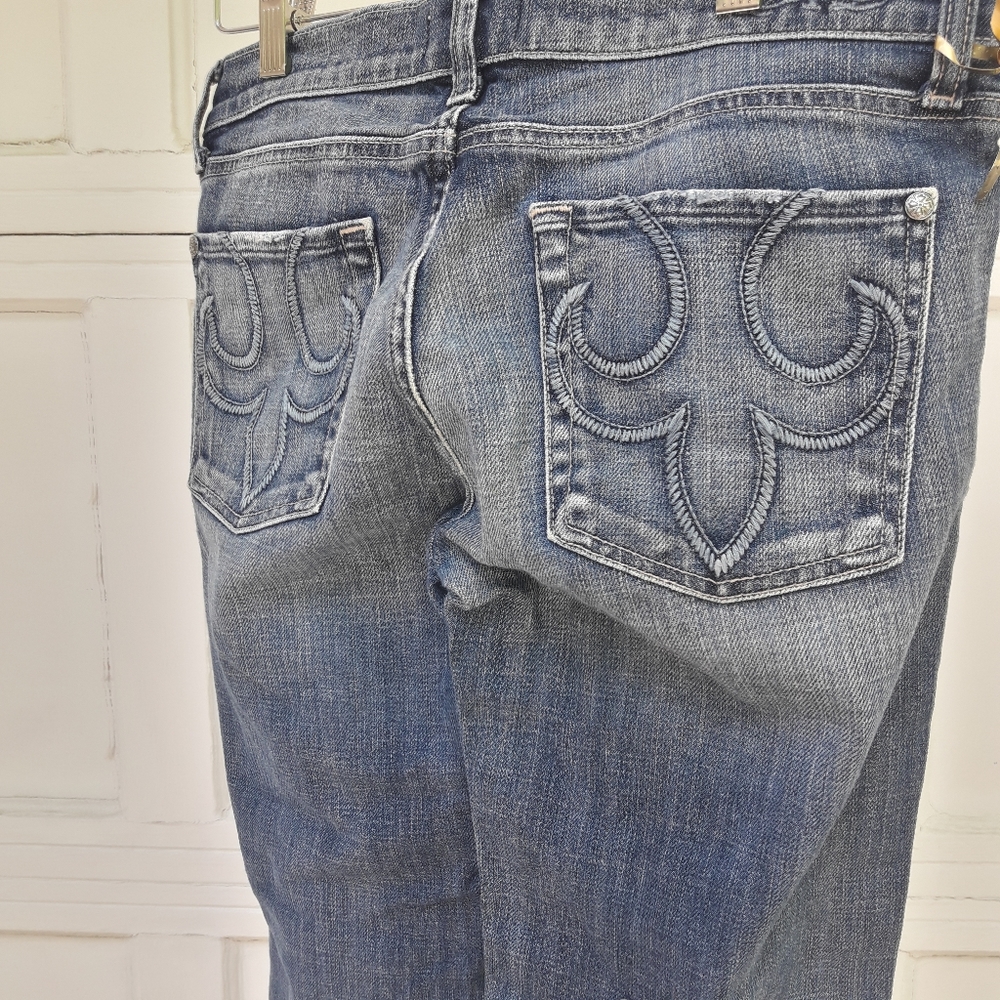 Jeans Capri Pants Cropped Boyfriend Fleur De Lis